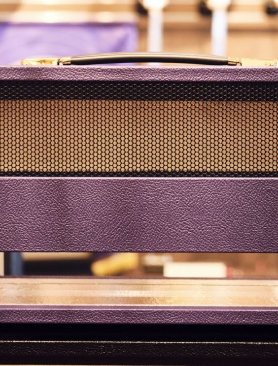 L.A. Vintage Gear Marshall Style Headshell - Purple Tolex with Gold Piping-  Brand New! • LA Vintage Gear
