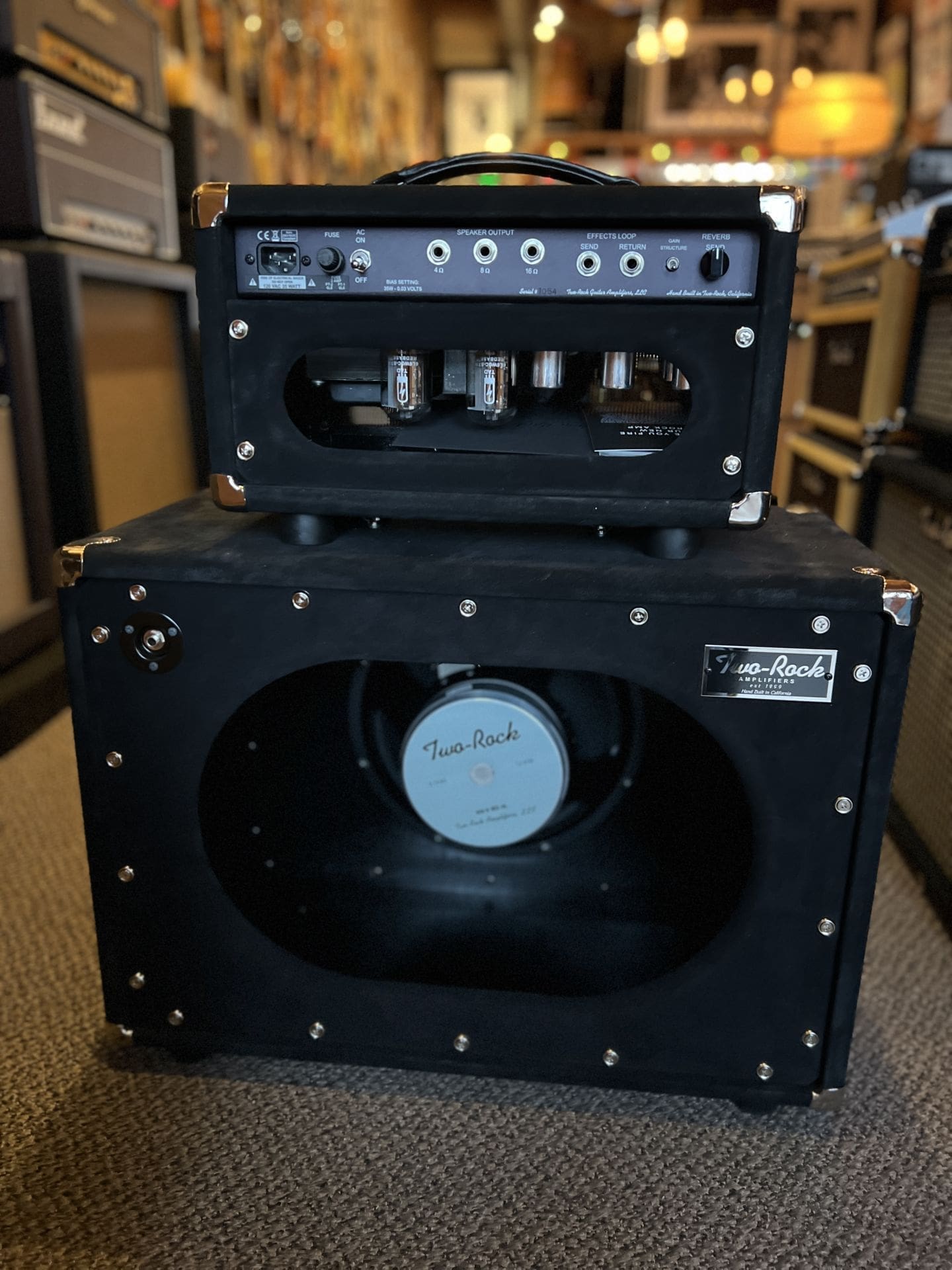 Two Rock Studio Signature Head and 1x12 Open Back Cab Black Suede